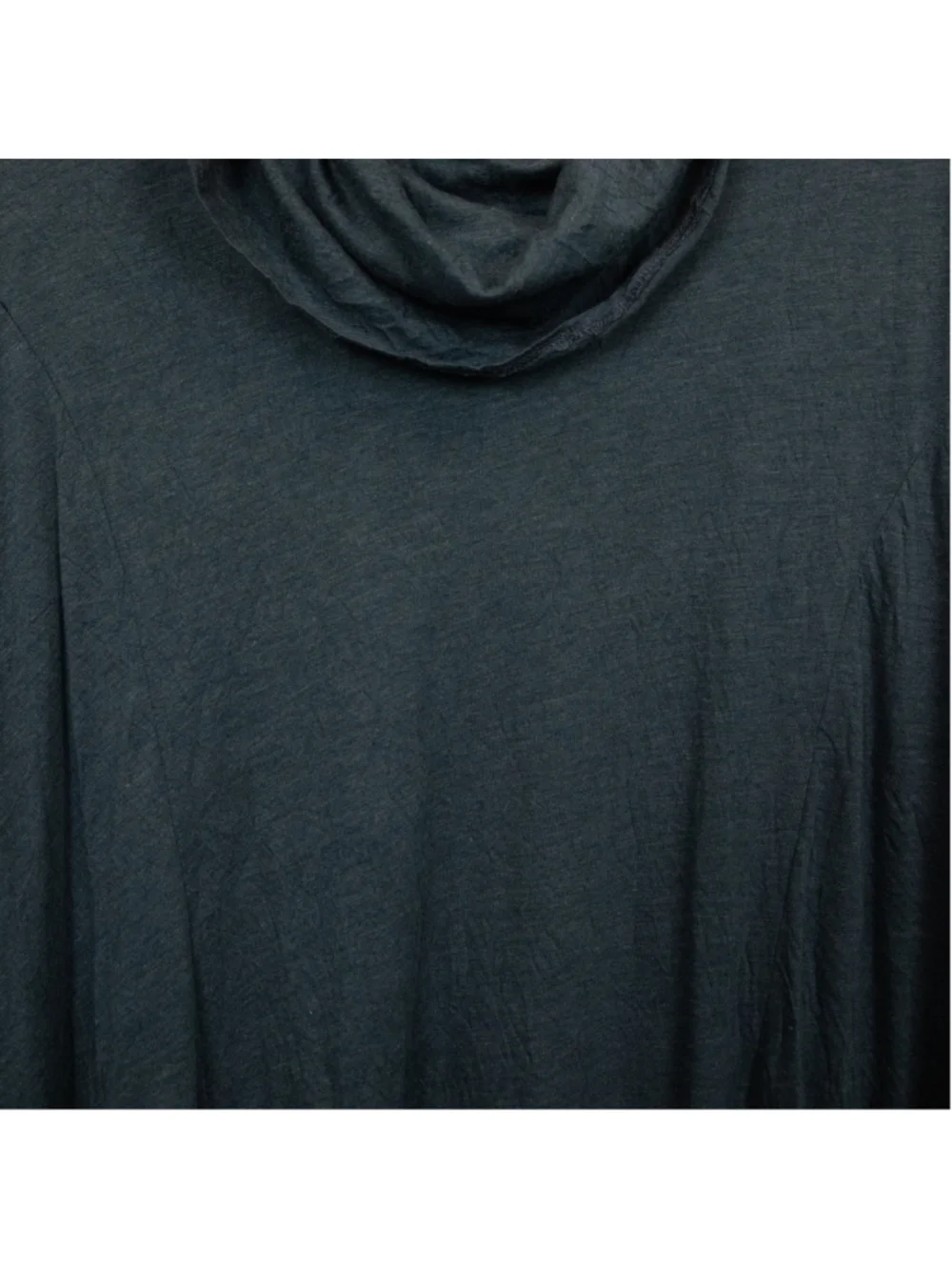 Chalet steel grey crinkle knit cowl neck long sleeve midi tunic dress NWT-2X